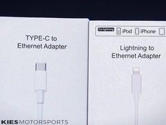 Kies-Motorsports Kies Motorsports Kies Ethernet Adapters for iPhone, Mac, Android and PC, to flash BM3, XDELETE and MORE! (USB C to Ethernet and Lightning to Ethernet)