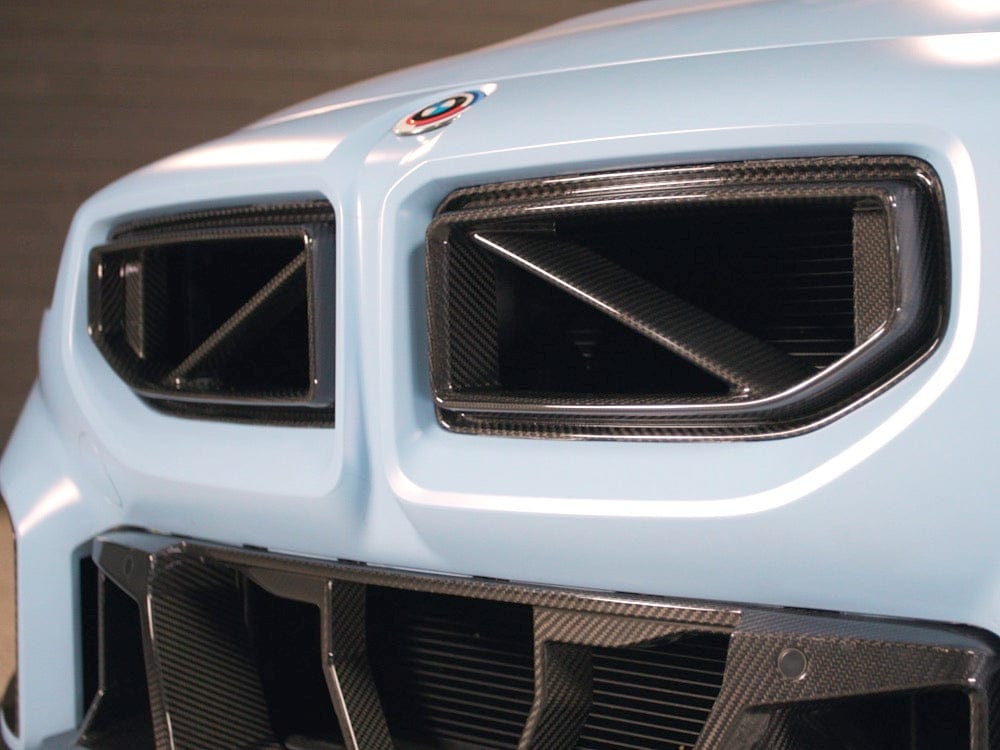 Kies Motorsports — detailed texture shot of Kies G87 M2 Aggressive Style Dry Carbon Fiber Kidney Grille