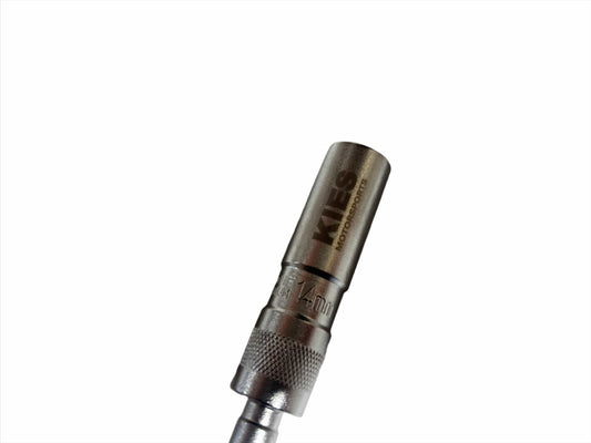 Kies-Motorsports Kies Motorsports Kies Motorsports 12 Point 14 MM Thin Walled Spark Plug Socket with Built in Slim Swivel and Extension