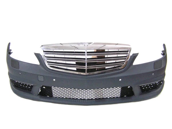 Kies Motorsports — rear angle view of Kies Motorsports 2007-2013 Mercedes Benz S Class W221 S63/S65 AMG Style Front Bumper W/ DRL