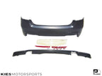 Kies Motorsports — BMW F30 rear bumper conversion, full product view on white background, F30 fitment