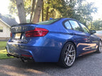 Kies Motorsports — BMW F30 rear bumper conversion, close-up detail of finish and mounting points, F30
