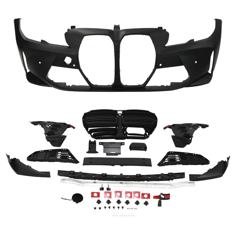 Kies Motorsports — front angle view of Kies Motorsports 2019-2021 BMW PRE-LCI G20 BMW 3 Series, "M3 Style" Front Bumper Main image