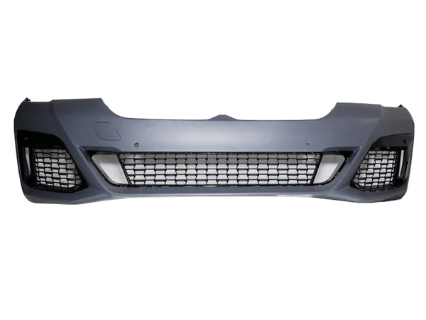Kies Motorsports — BMW G30 front bumper, front angle showing aggressive styling, G30