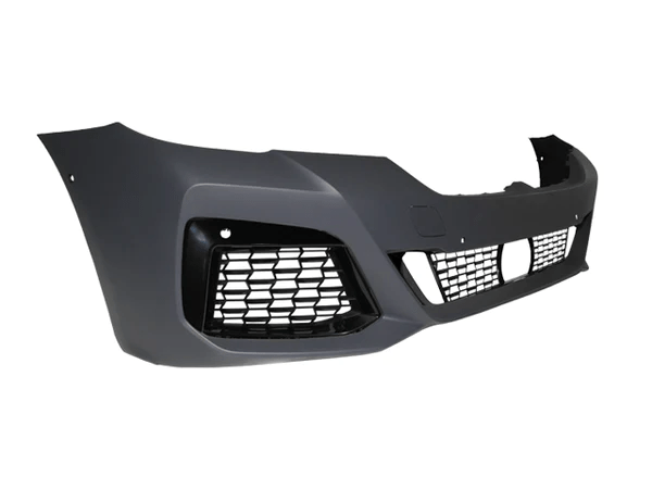 Kies Motorsports — BMW G30 front bumper, close-up detail of finish and mounting points, G30