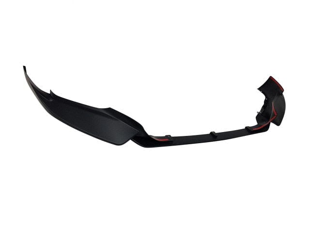 Kies Motorsports — BMW G30 front lip splitter, installed on vehicle, rear three-quarter view, G30