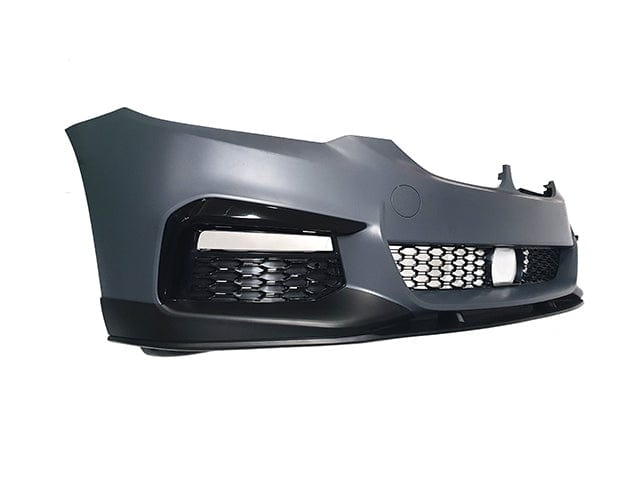 Kies Motorsports — Kies G30 lip installed on BMW 5-Series 45-degree angle showing full front-end styling