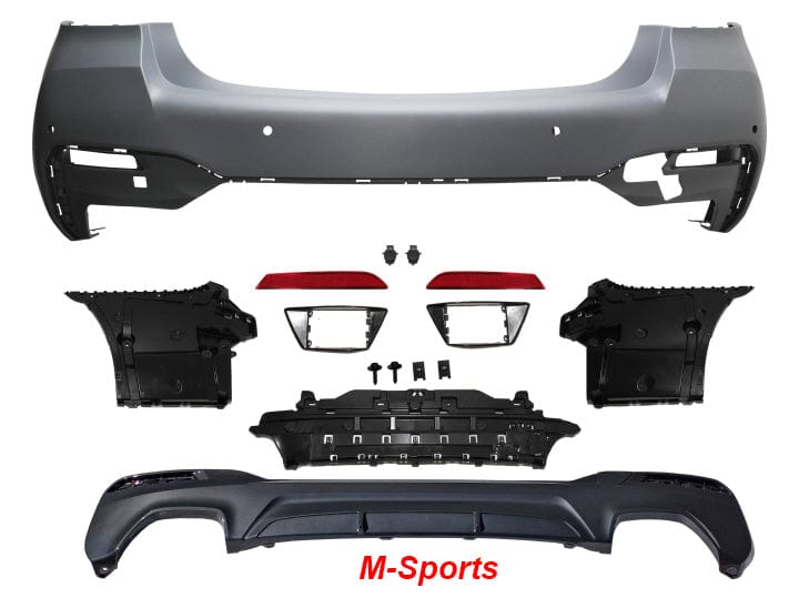 Kies Motorsports — BMW G30 rear bumper conversion, close-up detail of finish and mounting points, G30