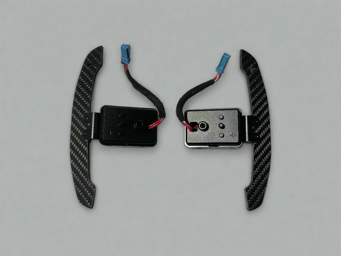 Kies Motorsports — packaging/product overview of KIES Motorsports Carbon Fiber Magnetic Paddle Shifters for BMW / Mini / Toyota Supra - F Series / G Series / A90 - A91