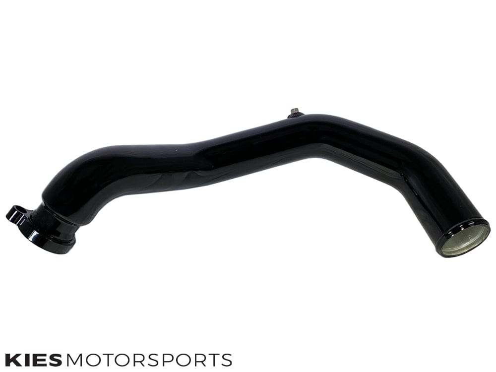 Kies Motorsports — installed on-vehicle shot of Kies Motorsports F8X M2C/M3/M4 S55 Charge Pipe + Boost Pipe (J-Pipe)