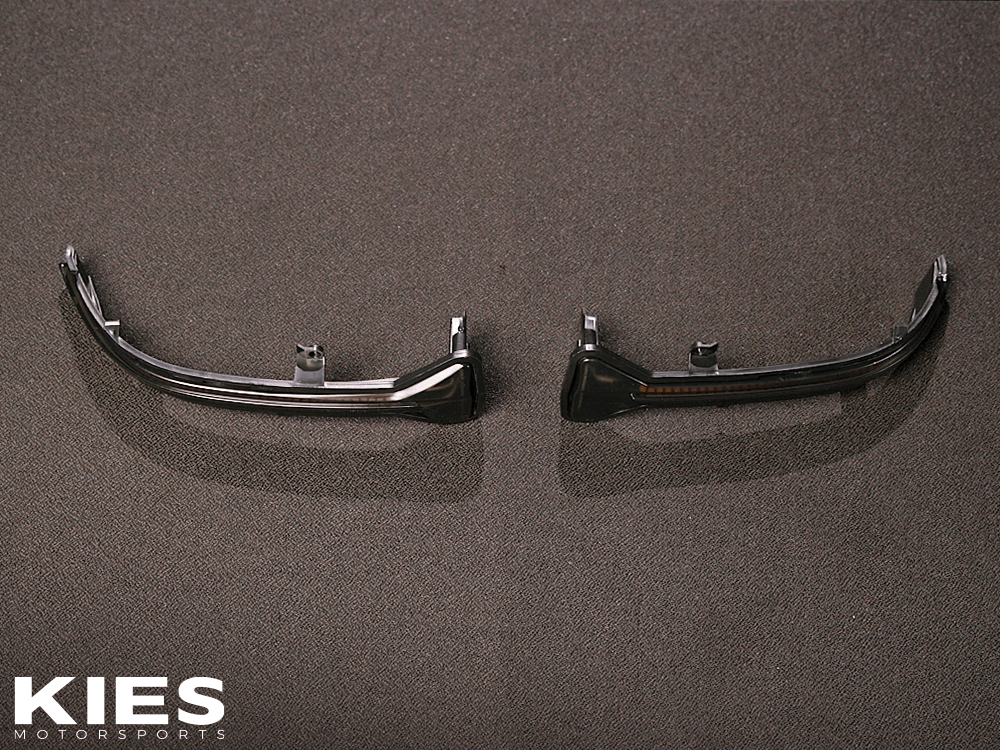 Kies Motorsports — Kies LED turn signals installed on BMW G80 M3 showing smoked lens on white paint