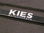 Kies Motorsports — Kies plate frame angle view showing slim profile and black finish