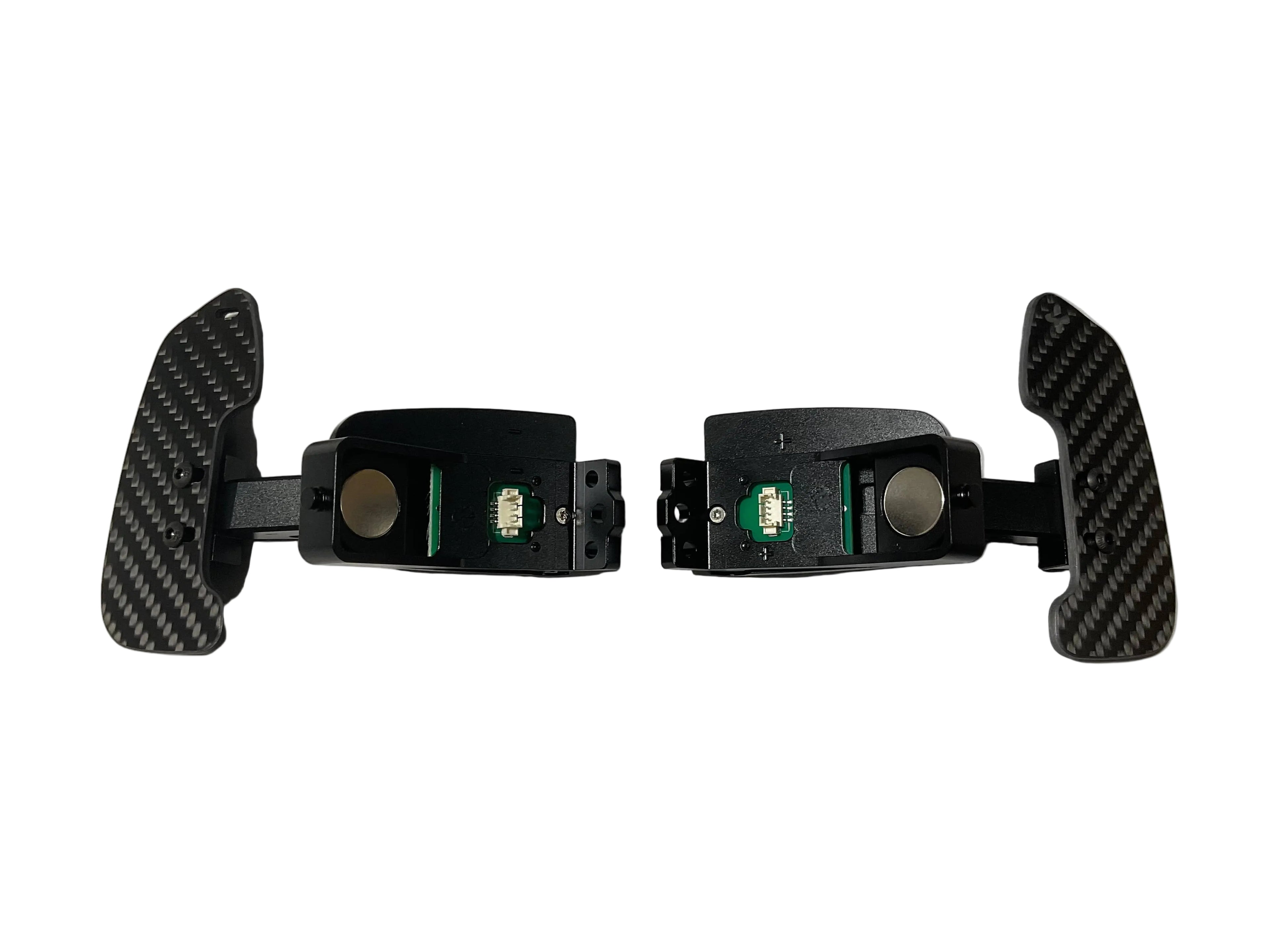 Kies Motorsports — alternate angle of Kies Motorsports Porsche 992 Aluminum Alloy (Black) w/ Carbon Fiber Option Magnetic Paddle Shifters