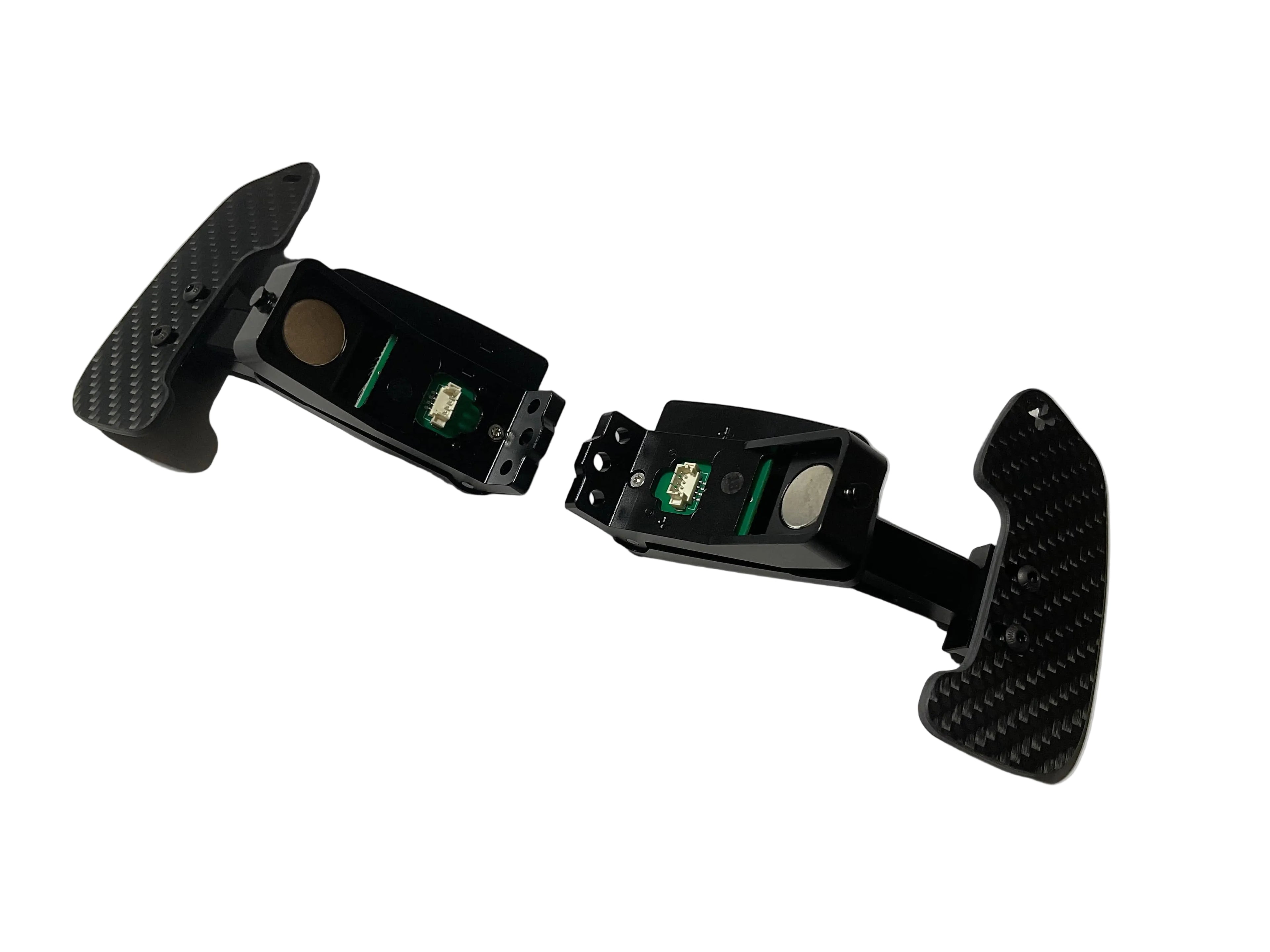 Kies Motorsports — packaging/product overview of Kies Motorsports Porsche 992 Aluminum Alloy (Black) w/ Carbon Fiber Option Magnetic Paddle Shifters