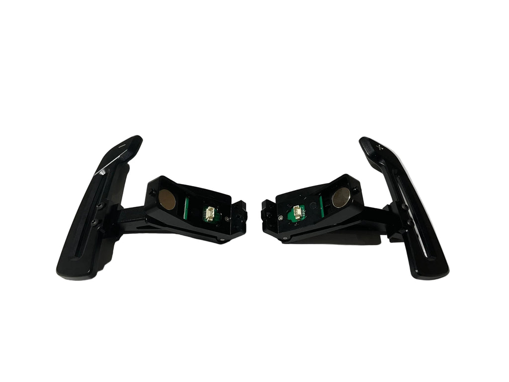 Kies Motorsports — rear angle view of Kies Motorsports Porsche 992 Aluminum Alloy (Black) w/ Carbon Fiber Option Magnetic Paddle Shifters