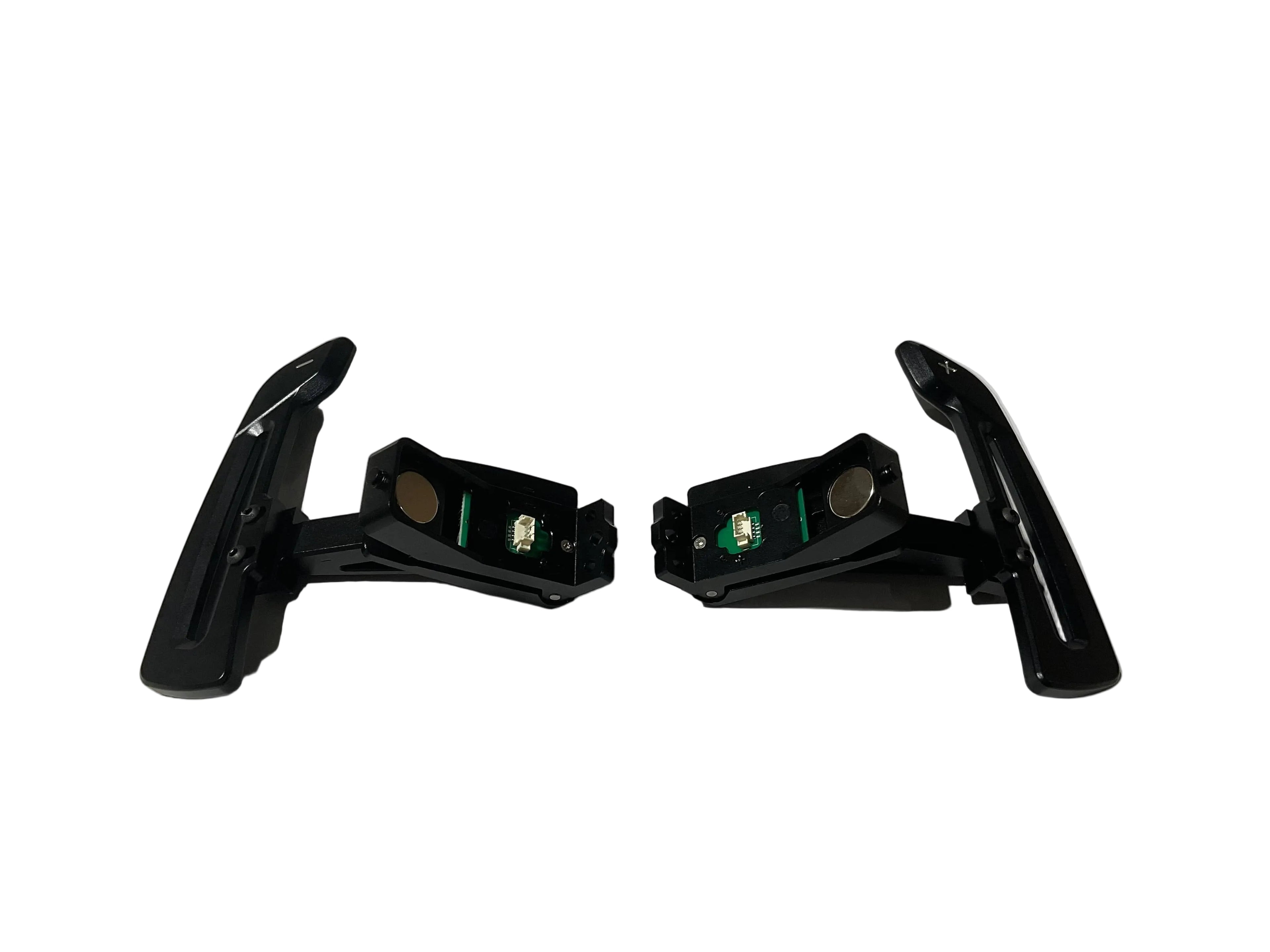 Kies Motorsports — rear angle view of Kies Motorsports Porsche 992 Aluminum Alloy (Black) w/ Carbon Fiber Option Magnetic Paddle Shifters
