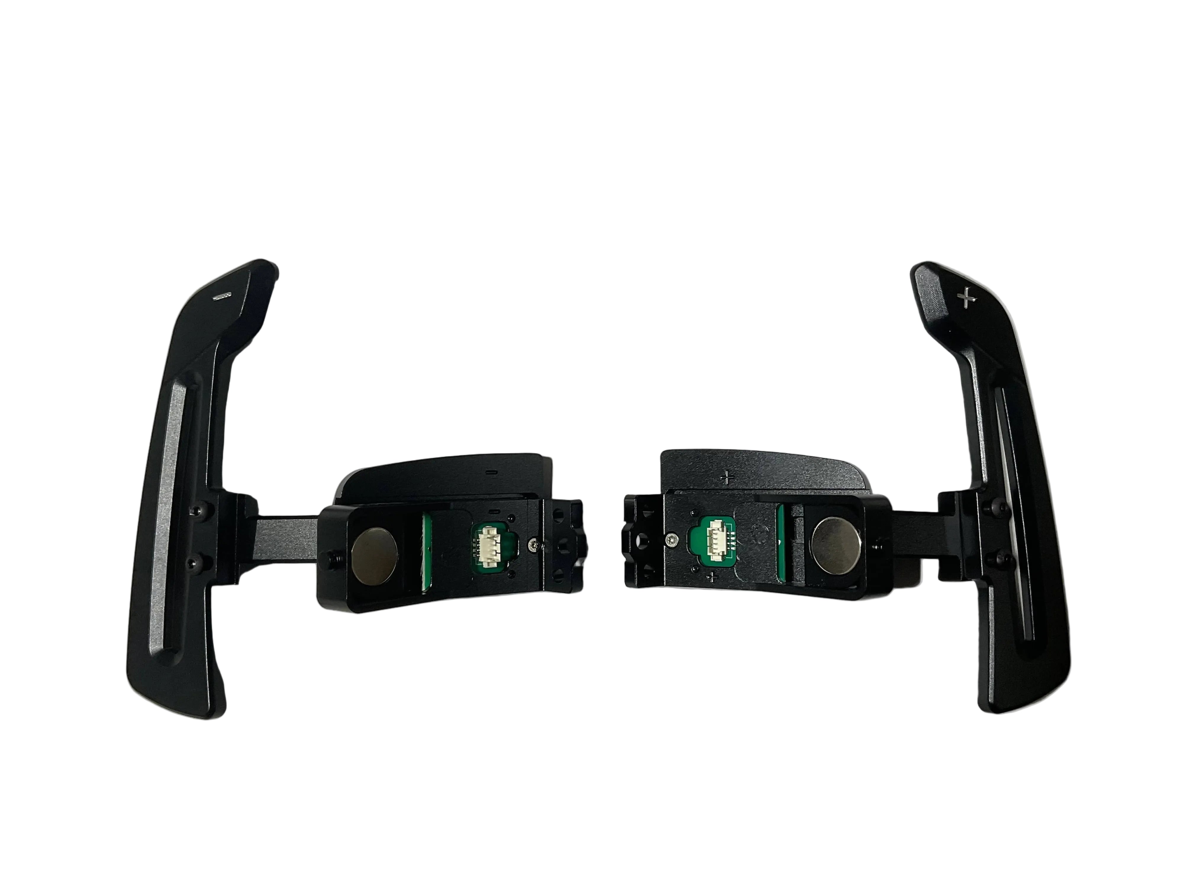 Kies Motorsports — front angle view of Kies Motorsports Porsche 992 Aluminum Alloy (Black) w/ Carbon Fiber Option Magnetic Paddle Shifters Main image