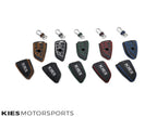 Kies Motorsports — genuine leather G Series BMW and Supra key protector keychain on white background
