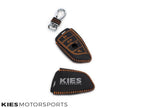 Kies Motorsports — Kies leather keychain new design comparison showing updated styling and fitment