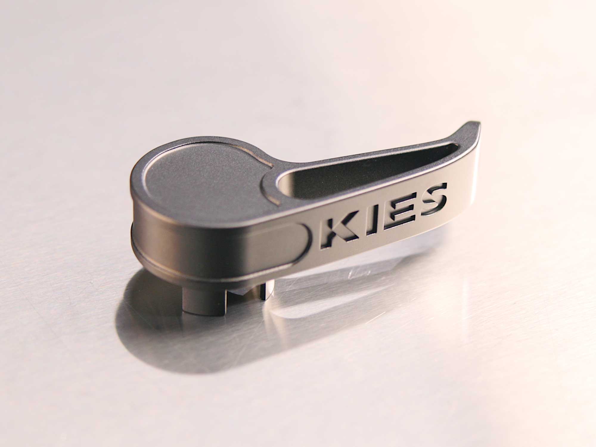 Kies Motorsports — rear angle view of KIES Quick Release Hood Latch in Stealth Black for G8x/G2x/G42/A90