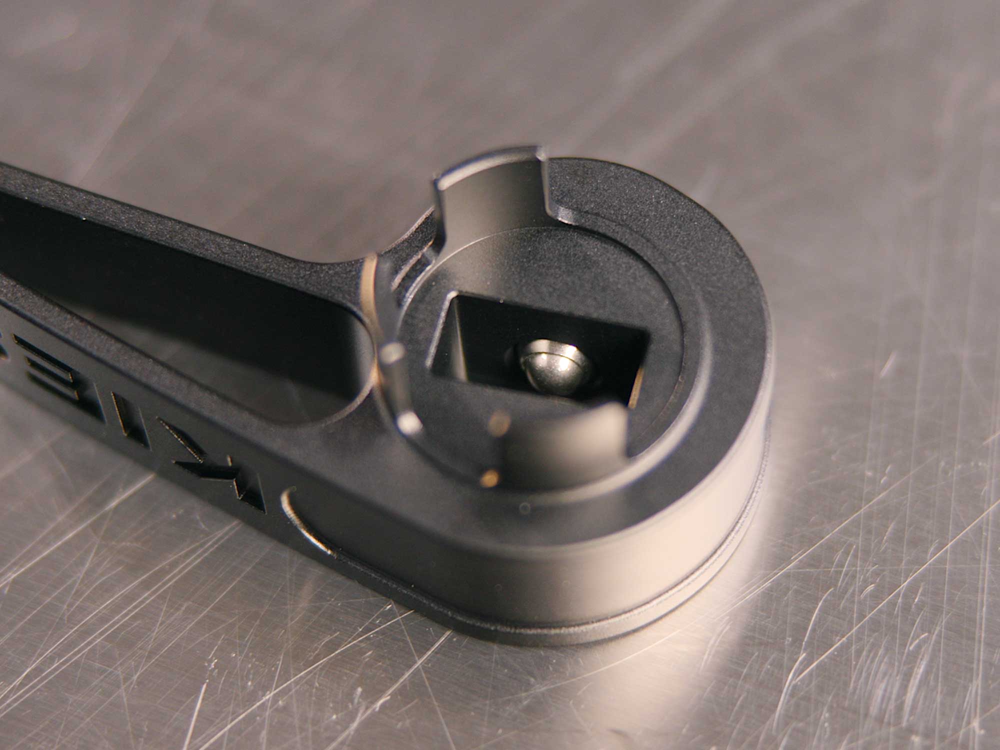 Kies Motorsports — close-up detail of KIES Quick Release Hood Latch in Stealth Black for G8x/G2x/G42/A90