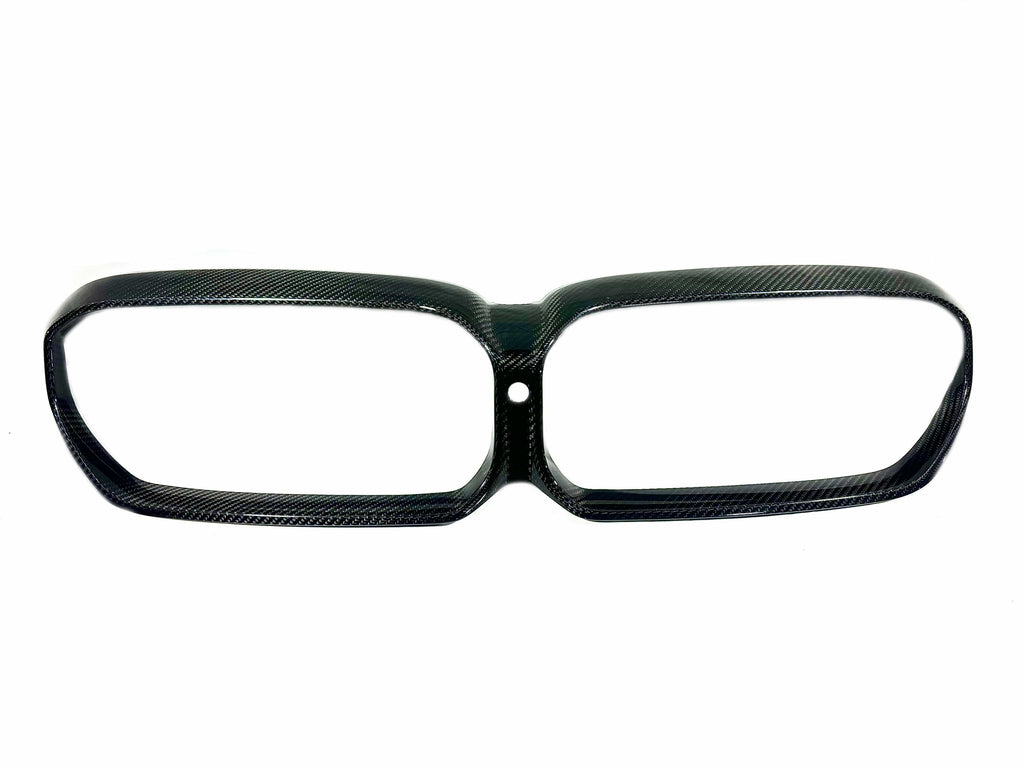 Kies Motorsports — front angle view of Kies Motorsports Carbon Fiber Grille Surround cover for the F90 M5