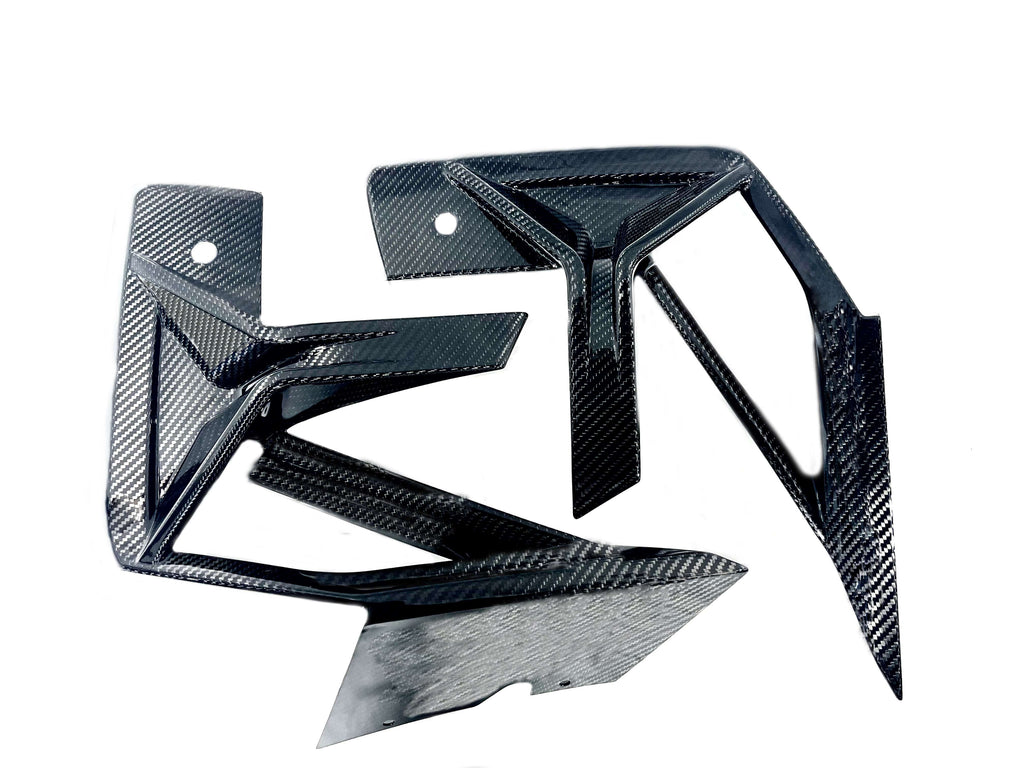 Kies Motorsports — installed on-vehicle shot of Kies Carbon F97/F98 X3M/X4M 2022+ Dry Carbon Fiber S-Style Outer Front Bumper Vent Replacement (LCI)