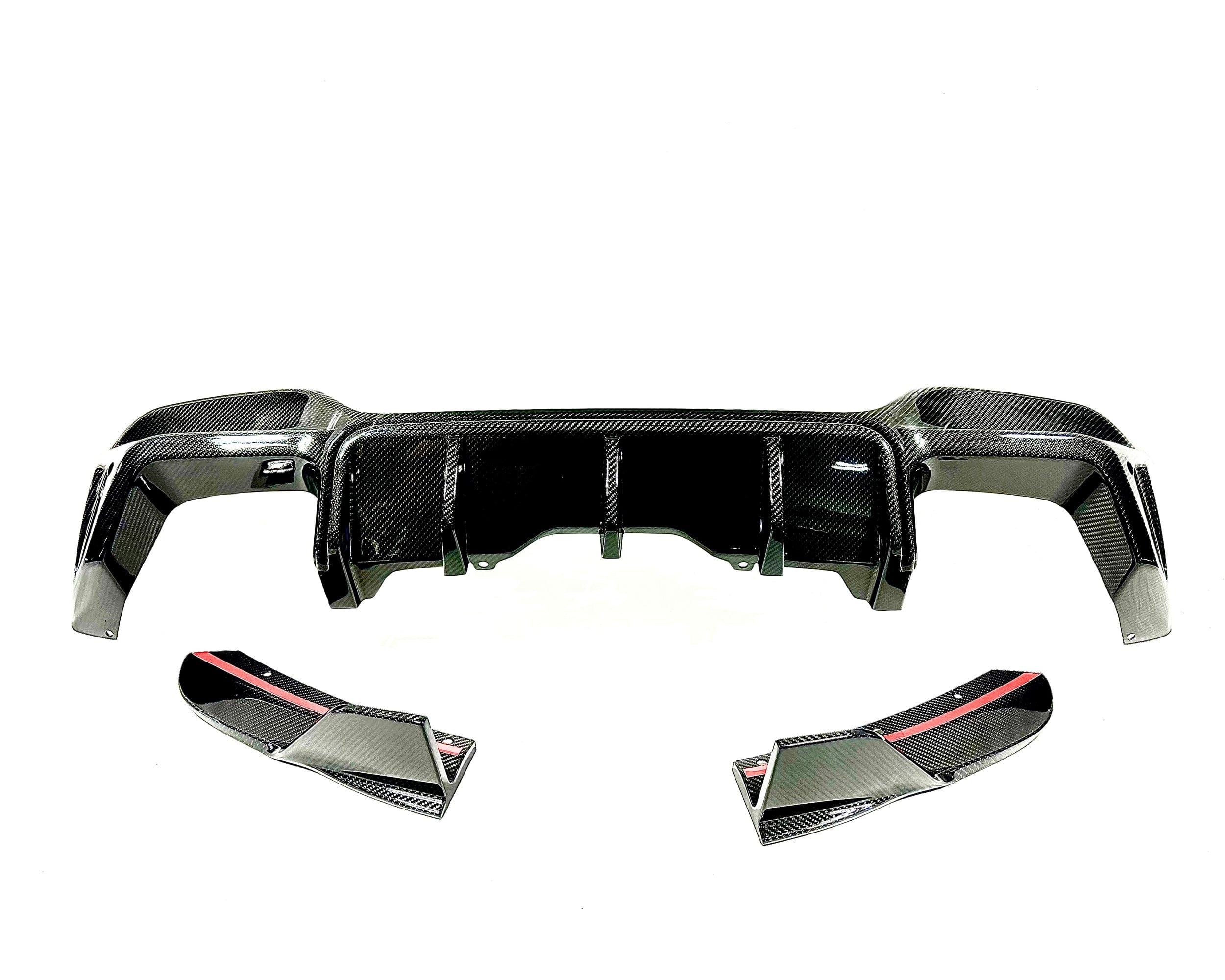 Kies Motorsports — front angle view of Kies Carbon F97 X3M 2022+ Dry Carbon Fiber S-Style Rear Diffuser (LCI) Main image