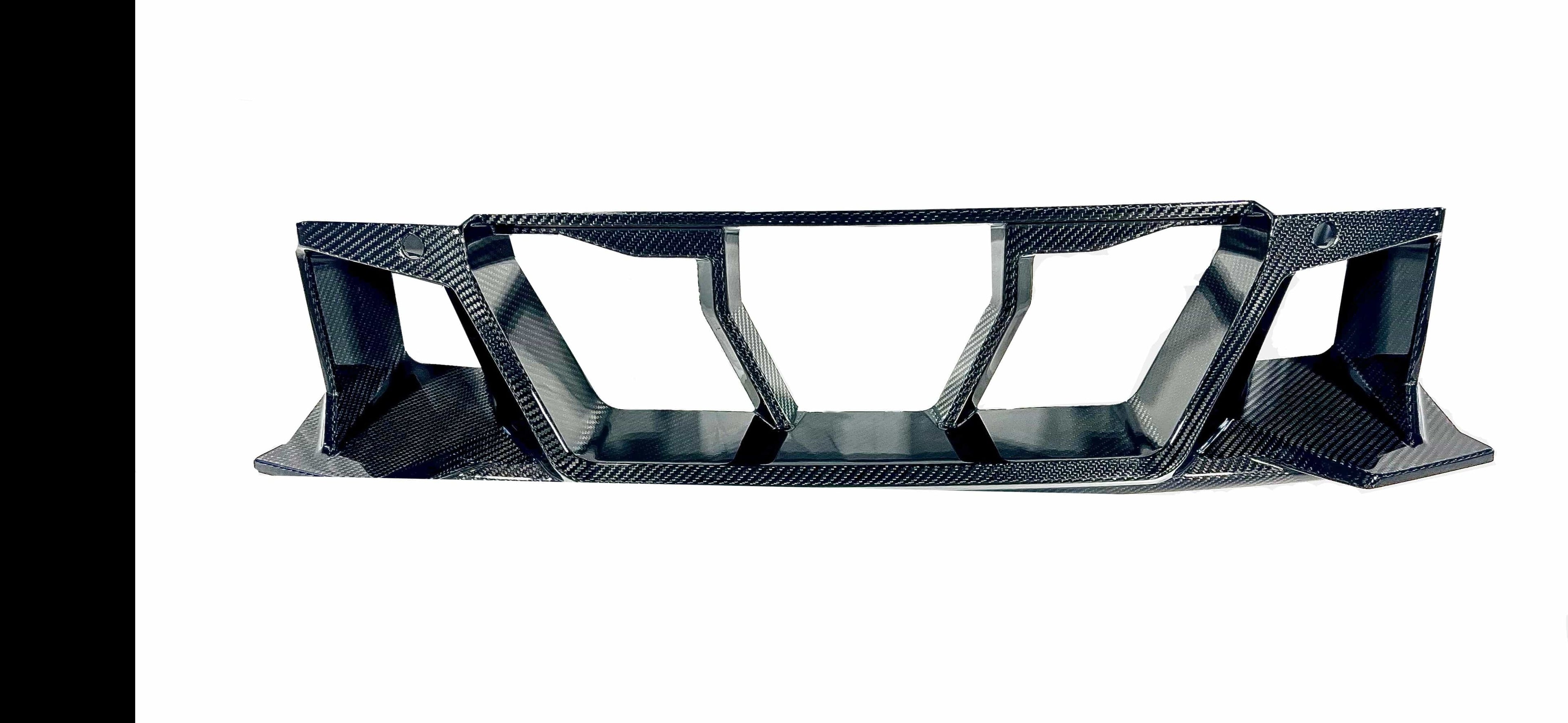 Kies Motorsports — rear angle view of Kies BMW G87 M2 Dry Carbon Fiber Front Grill Insert