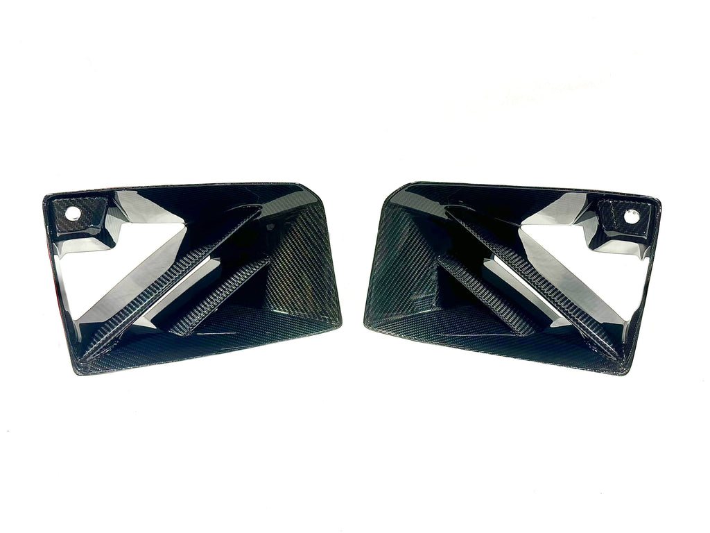 Kies Motorsports — front angle view of Kies G87 M2 Aggressive Style Dry Carbon Fiber S-Style Vent Trim Replacement