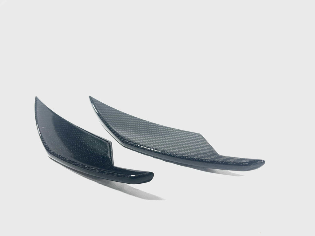 Kies Motorsports — side profile of 2020-2025 BMW M3 (G80) / M4 (G82 / G83) Dry Carbon Fiber 4pc AC Style Canard Set