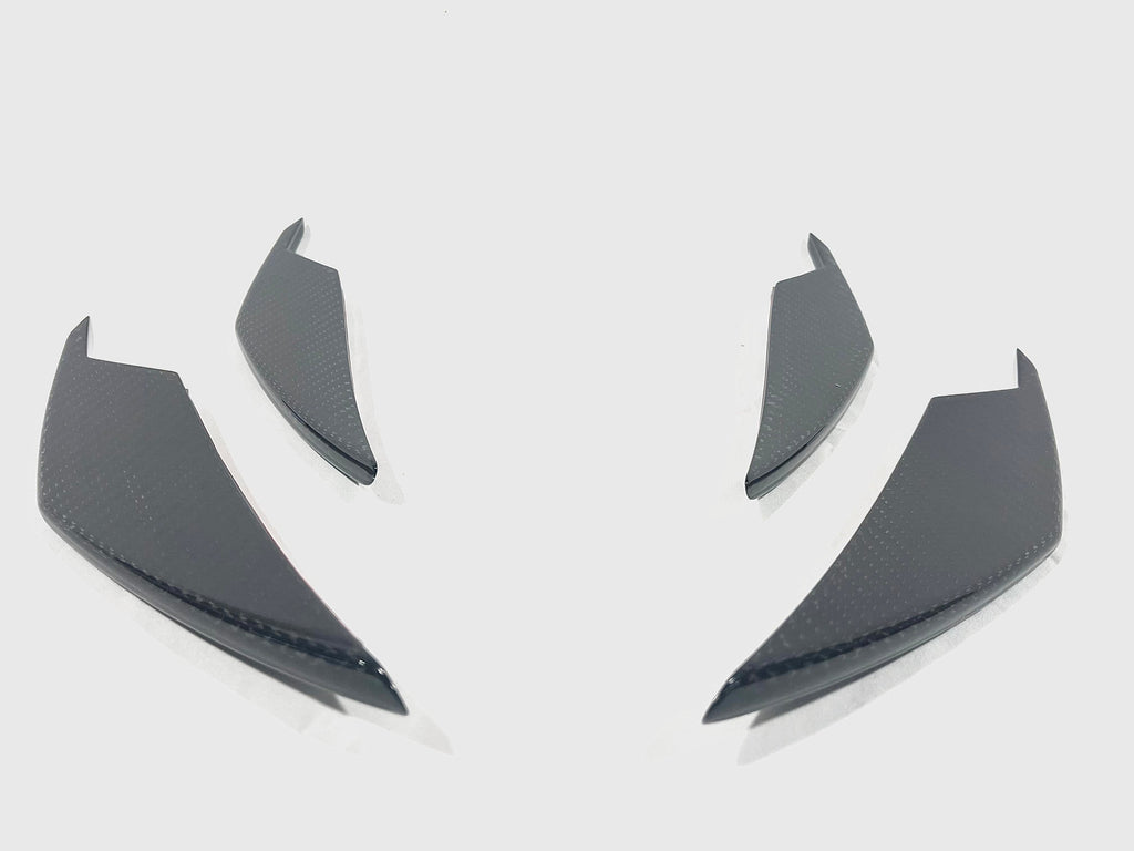 Kies Motorsports — packaging/product overview of 2020-2025 BMW M3 (G80) / M4 (G82 / G83) Dry Carbon Fiber 4pc AC Style Canard Set