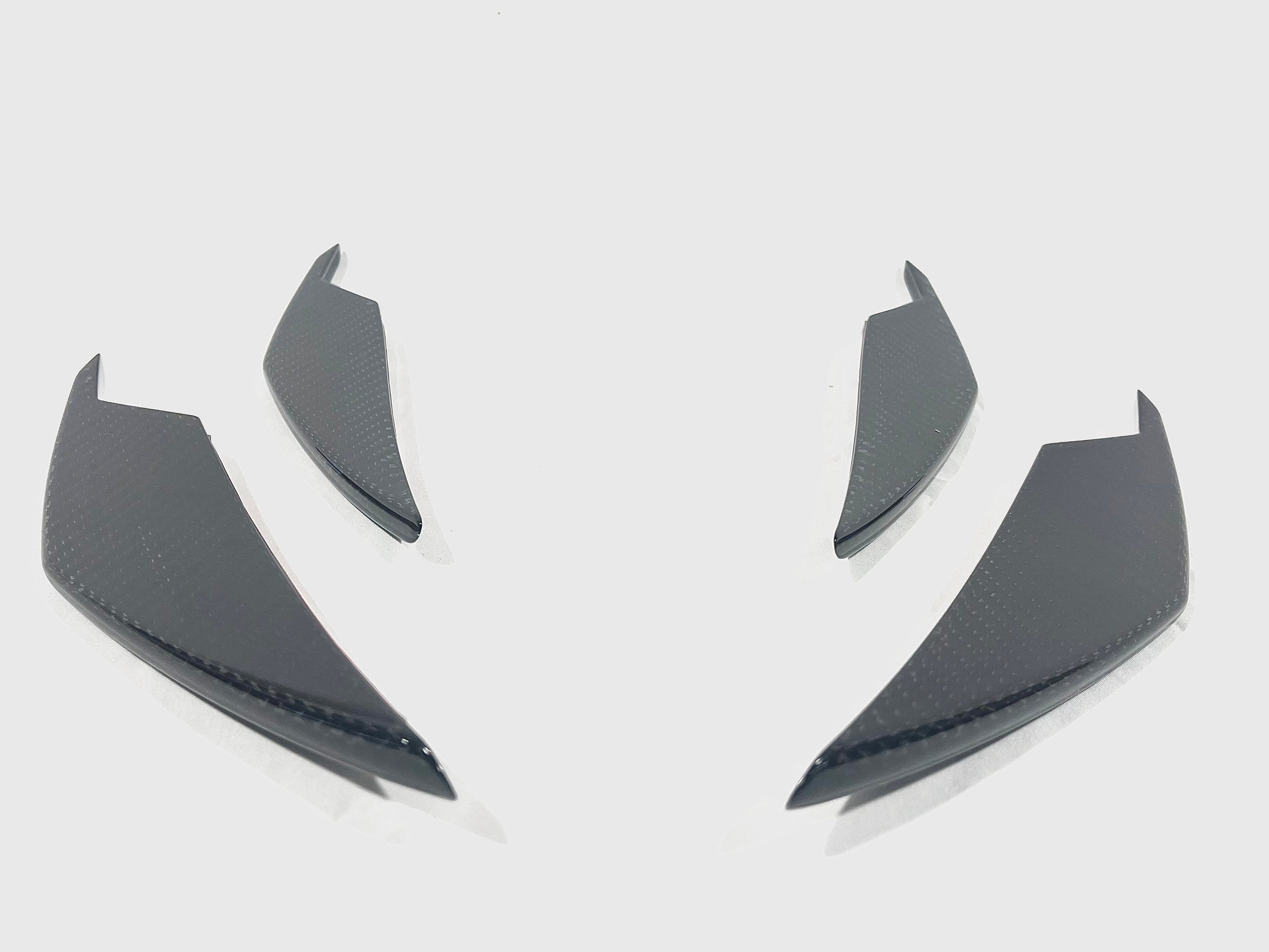 Kies Motorsports — packaging/product overview of 2020-2025 BMW M3 (G80) / M4 (G82 / G83) Dry Carbon Fiber 4pc AC Style Canard Set