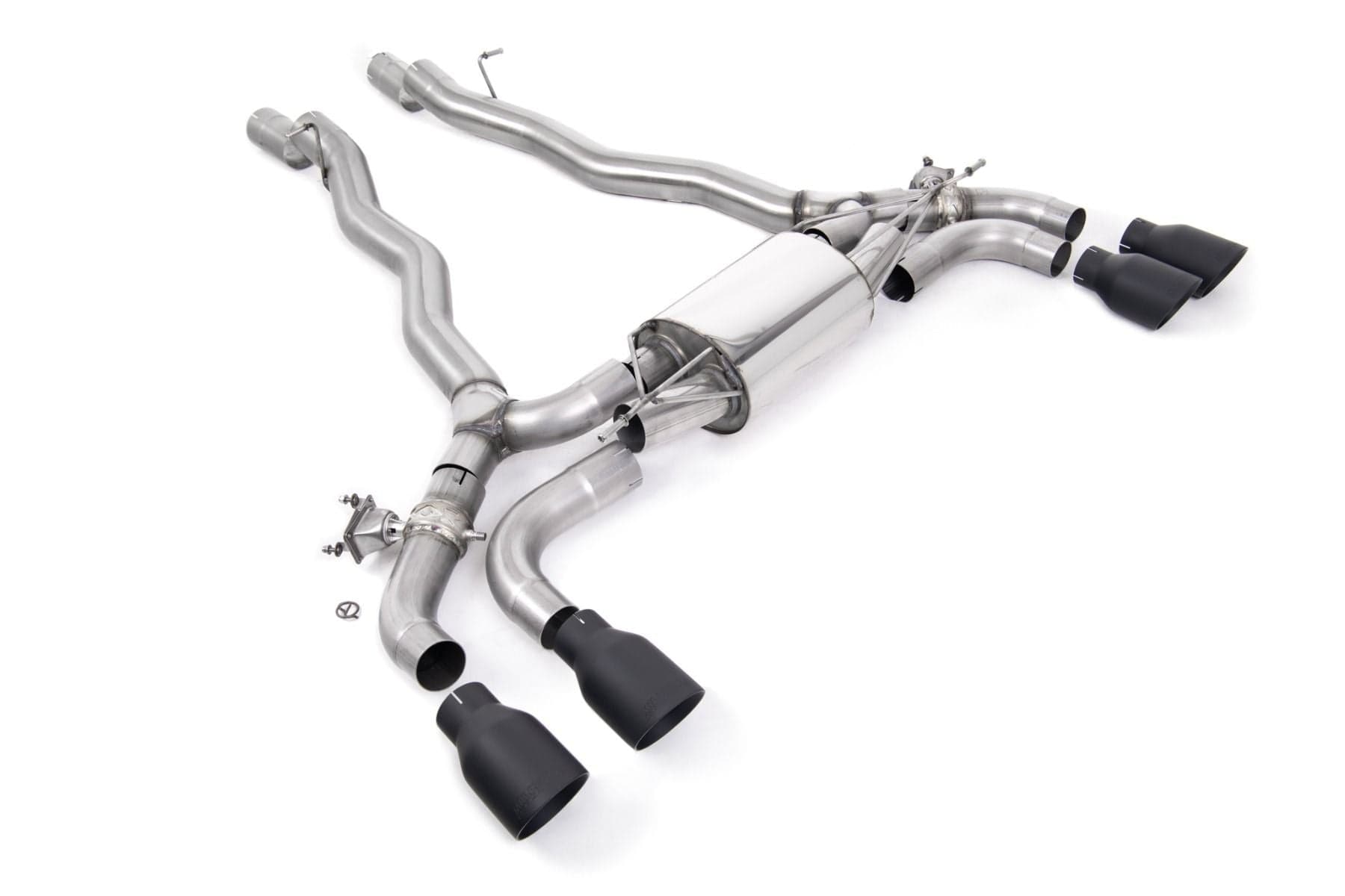 Kies-Motorsports Kies Motorsports OPF/GPF BACK SYSTEM WITH BRUSHED TITANIUM GT-100 TRIMS - ECE APPROVED