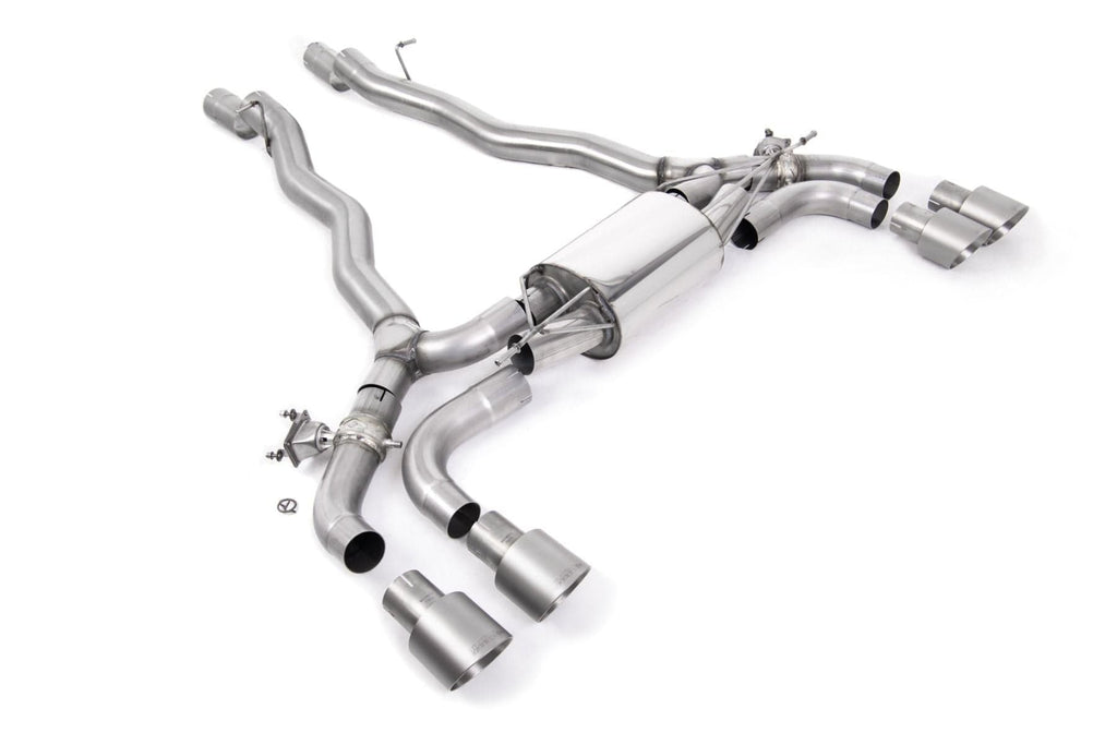 Kies-Motorsports Kies Motorsports OPF/GPF BACK SYSTEM WITH BRUSHED TITANIUM GT-100 TRIMS - ECE APPROVED Brushed Titanium