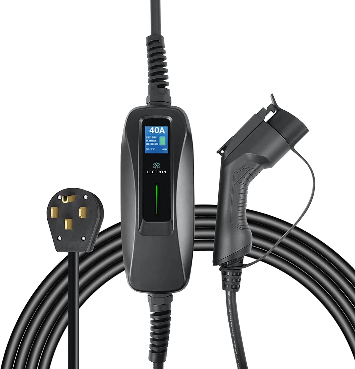 Kies-Motorsports Lectron Lectron 240V 40 Amp Level 2 EV Charger with 18ft Extension Cord J1772 Cable & NEMA 14-50 Plug Electric Vehicle Charger