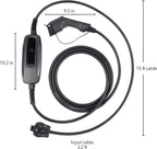 Kies Motorsports — rear angle view of Lectron 240V 40 Amp Level 2 EV Charger with 18ft Extension Cord J1772 Cable & NEMA 14-50 Plug Electric Vehicle Charger