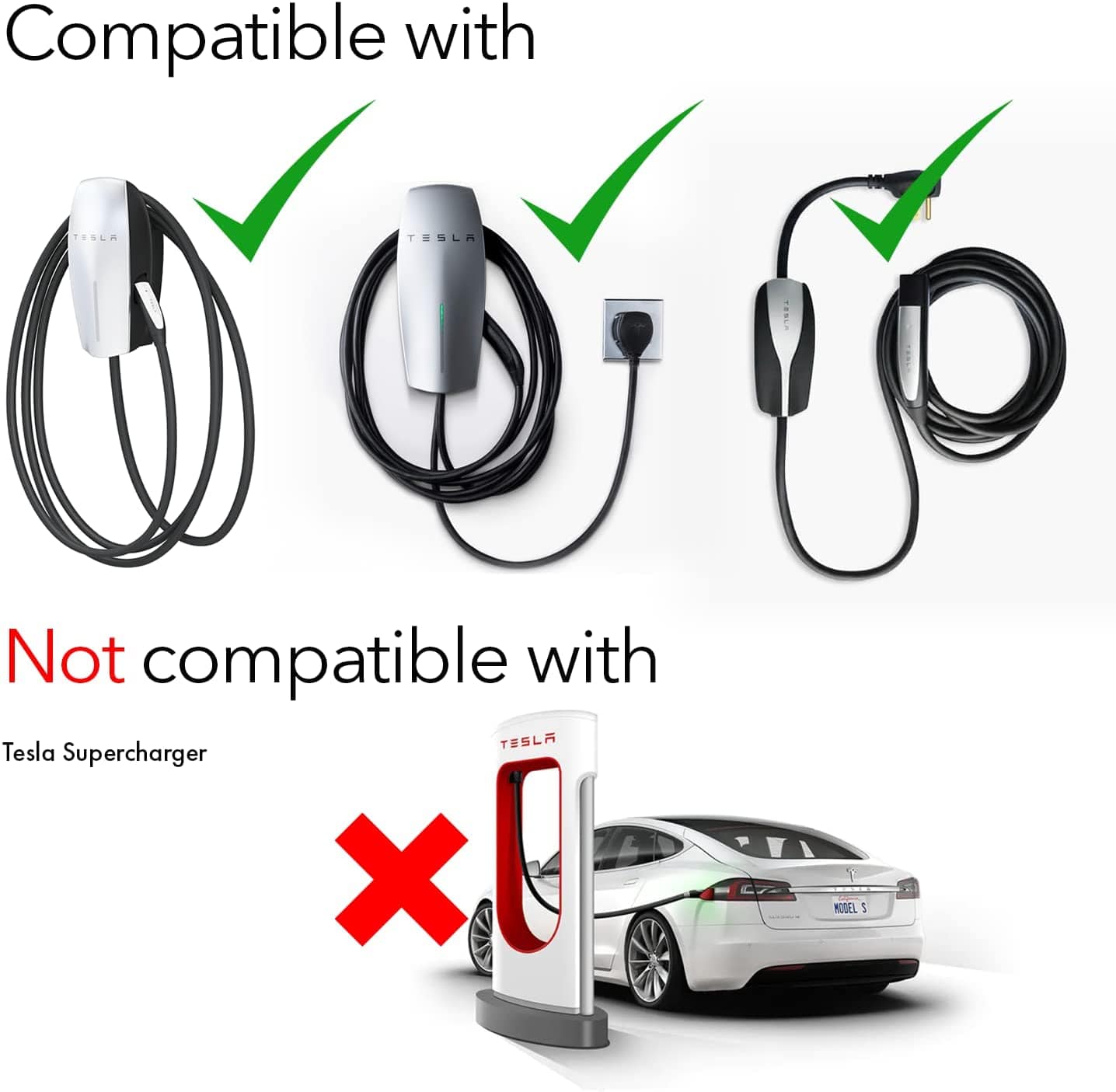 Kies-Motorsports Lectron Lectron - Tesla to J1772 Charging Adapter, Max 48A & 250V for Tesla High Powered Connectors, Destination Chargers, and Mobile Connectors