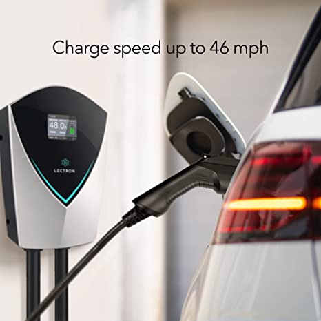 Kies Motorsports — installed on-vehicle shot of Lectron V-BOX 240V 40A Electric Vehicle (EV) Charging Station With NEMA 14-50 Plug
