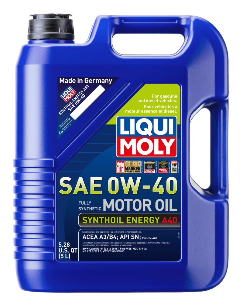 Kies-Motorsports LIQUI MOLY LIQUI MOLY 5L Synthoil Energy A40 Motor Oil SAE 0W40