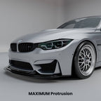 Kies-Motorsports MHC MHC+ BMW F80 M3 & F82/F83 M4 GTX Adjustable Front Aero Add On In Pre Preg Carbon Fibre