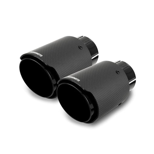 Kies-Motorsports Mishimoto Mishimoto 2x Carbon Fiber Muffler Tip 2.5in Inlet 3.5in Outlet Black