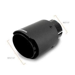 Kies-Motorsports Mishimoto Mishimoto 2x Carbon Fiber Muffler Tip 2.5in Inlet 3.5in Outlet Black