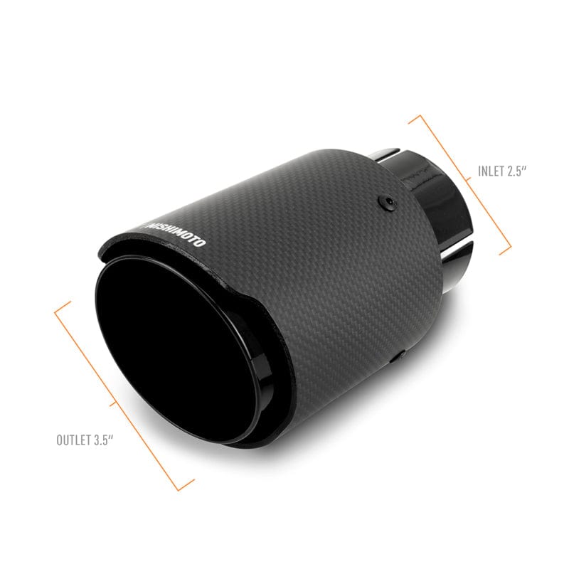 Mishimoto Carbon Fiber Muffler Tip 2.5in Inlet 3.5in Outlet Black Secondary image