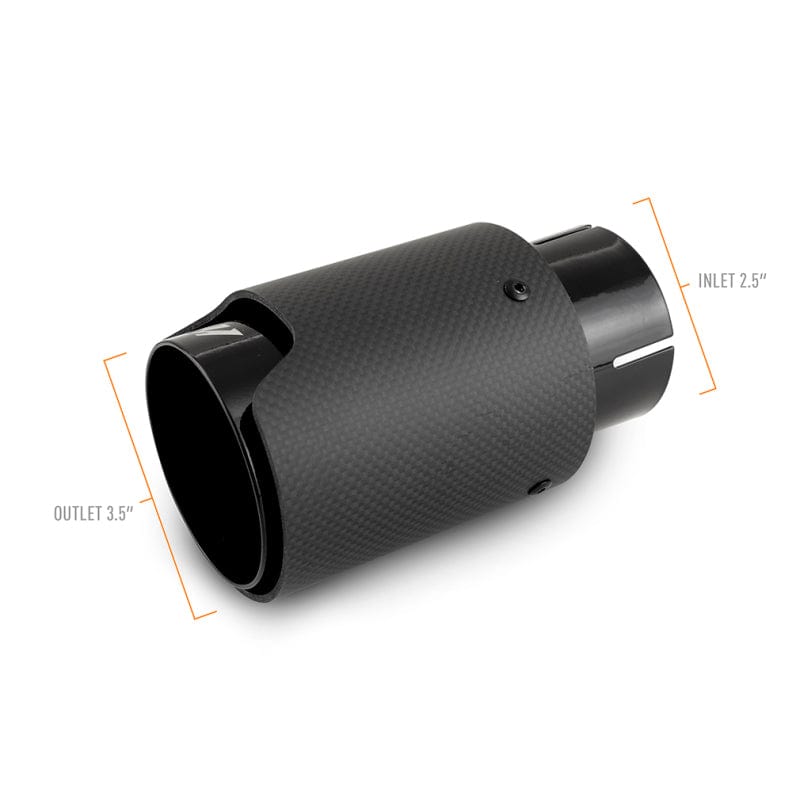 Mishimoto Carbon Fiber Muffler Tip 2.5in Inlet 3.5in Outlet M Black Secondary image