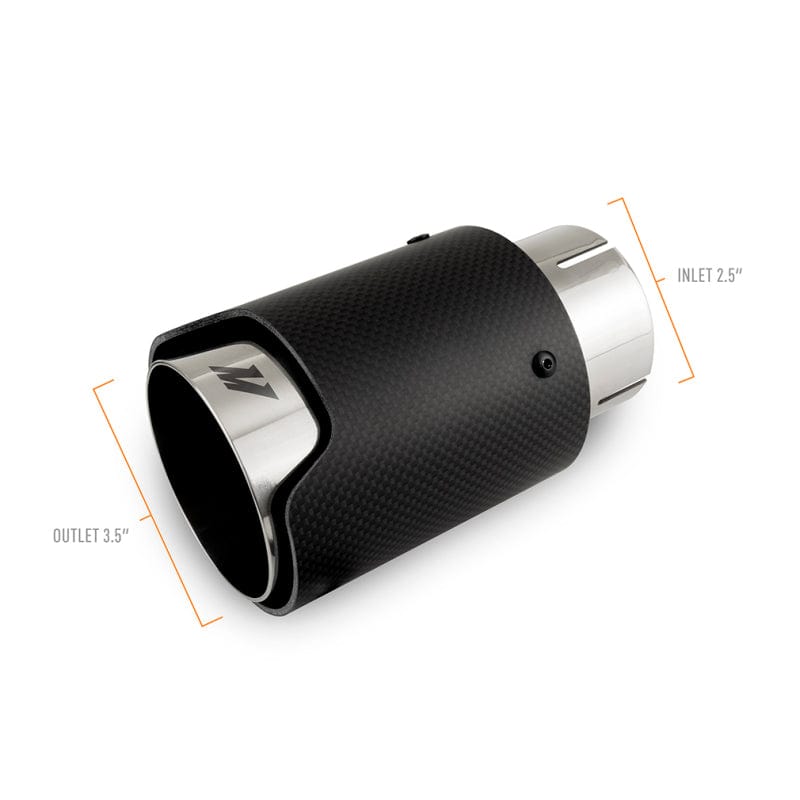 Kies-Motorsports Mishimoto Mishimoto Carbon Fiber Muffler Tip 2.5in Inlet 3.5in Outlet M Polished