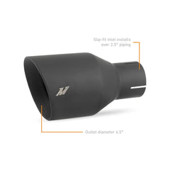 Kies-Motorsports Mishimoto Mishimoto Clamp-on Double Wall Exhaust Tip 2.5 Inlet Slash Cut - Black