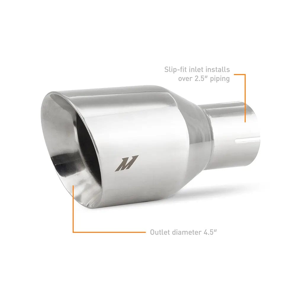 Kies-Motorsports Mishimoto Mishimoto Clamp-on Double Wall Exhaust Tip 2.5 Inlet Slash Cut - polished Main image