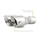 Kies-Motorsports Mishimoto Mishimoto Dual Offset Tips 2.5in Inlet 3in Outlet Slash Cut - Polished