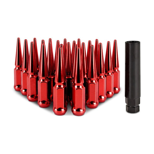 Kies-Motorsports Mishimoto Mishimoto Mishimoto Steel Spiked Lug Nuts M12 x 1.5 24pc Set Red